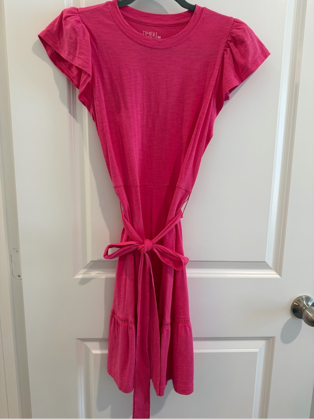 Pink Dress with Tied Waist and Unique Details